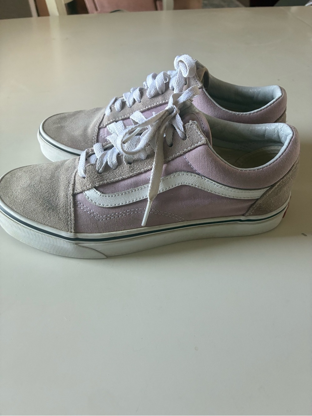 Vans Old Skool Low-Top Sneakers in Light Pink and Taupe